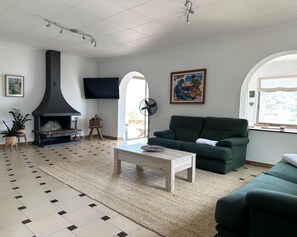 TV, fireplace, DVD player