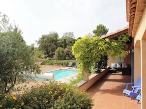 Piscine extérieure, piscine chauffée