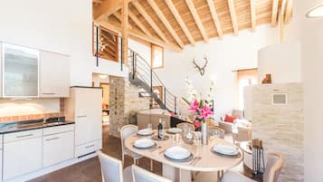 Duplex - Matterhorn View plus CHF 200 cleaning fee on top of the rate | Private kitchen | Fridge, oven, stovetop, dishwasher