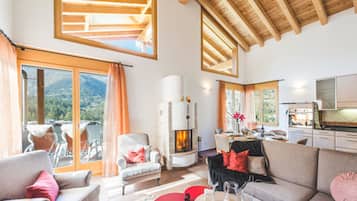 Duplex - Matterhorn View plus CHF 200 cleaning fee on top of the rate | Living room | Flat-screen TV