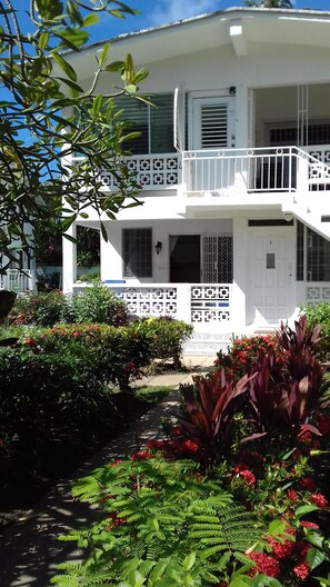 Exterior detail - Art Studio 2 is set in lovely gardens,35 yards from the beach  (St James)