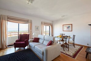TV, fireplace, books