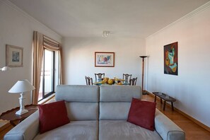 TV, fireplace, books