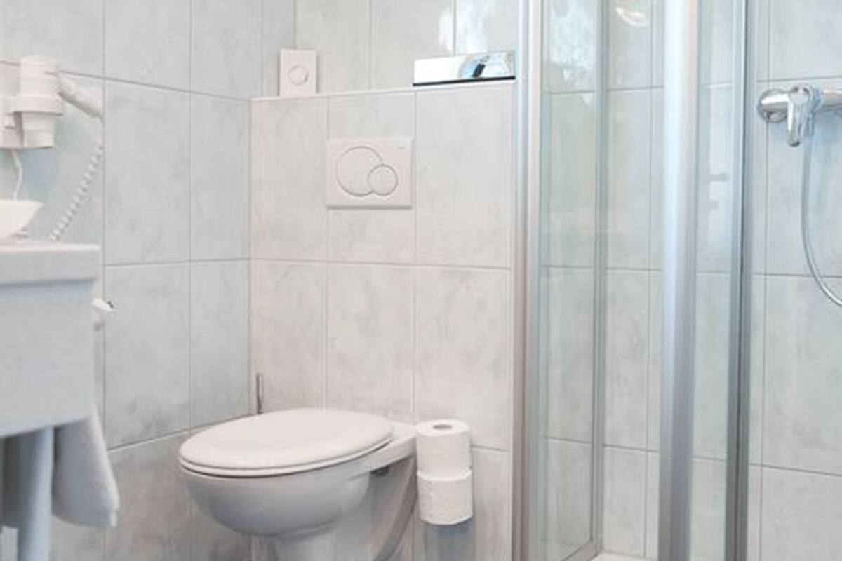 free toiletries, hair dryer, slippers, towels