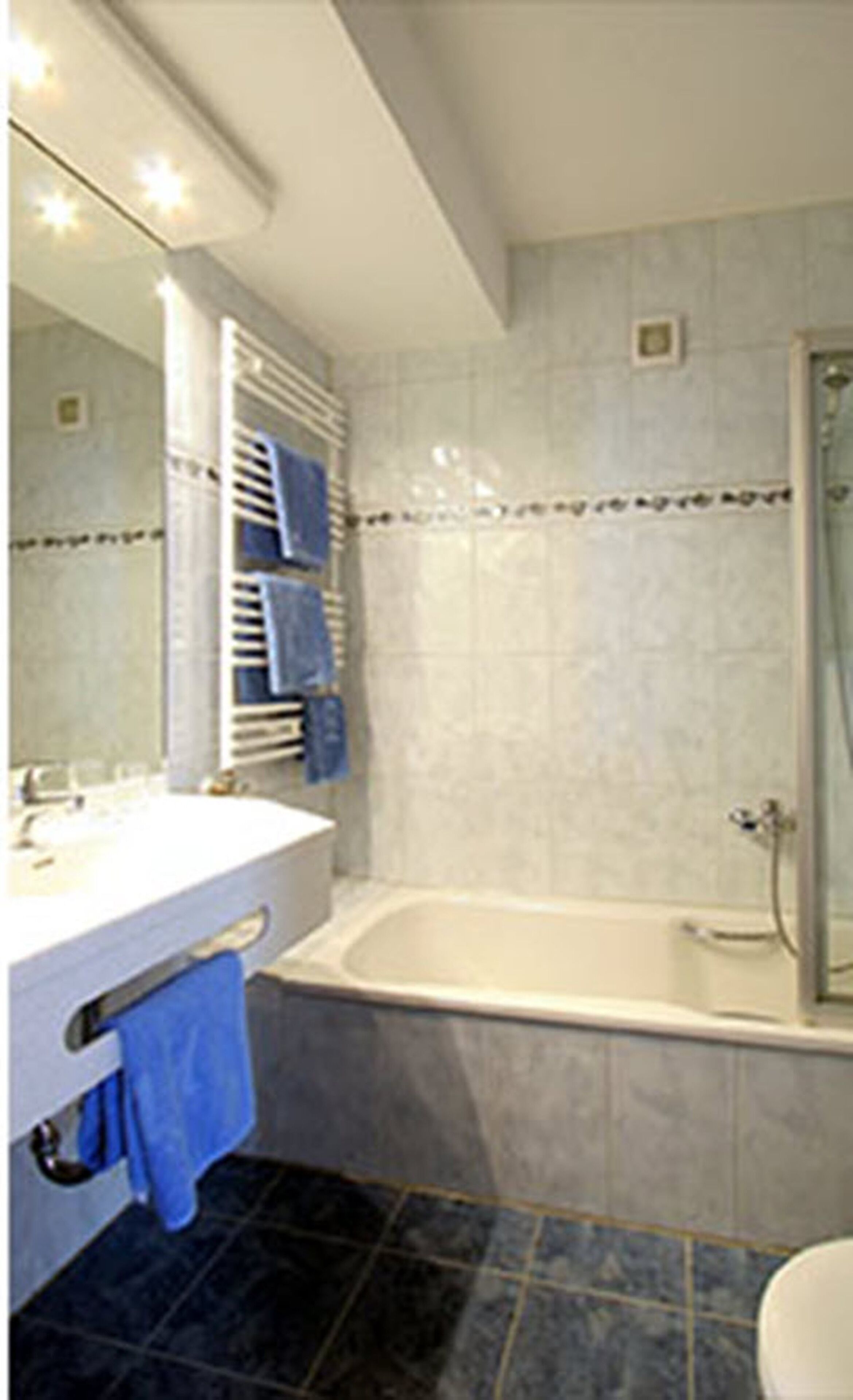 free toiletries, hair dryer, slippers, towels