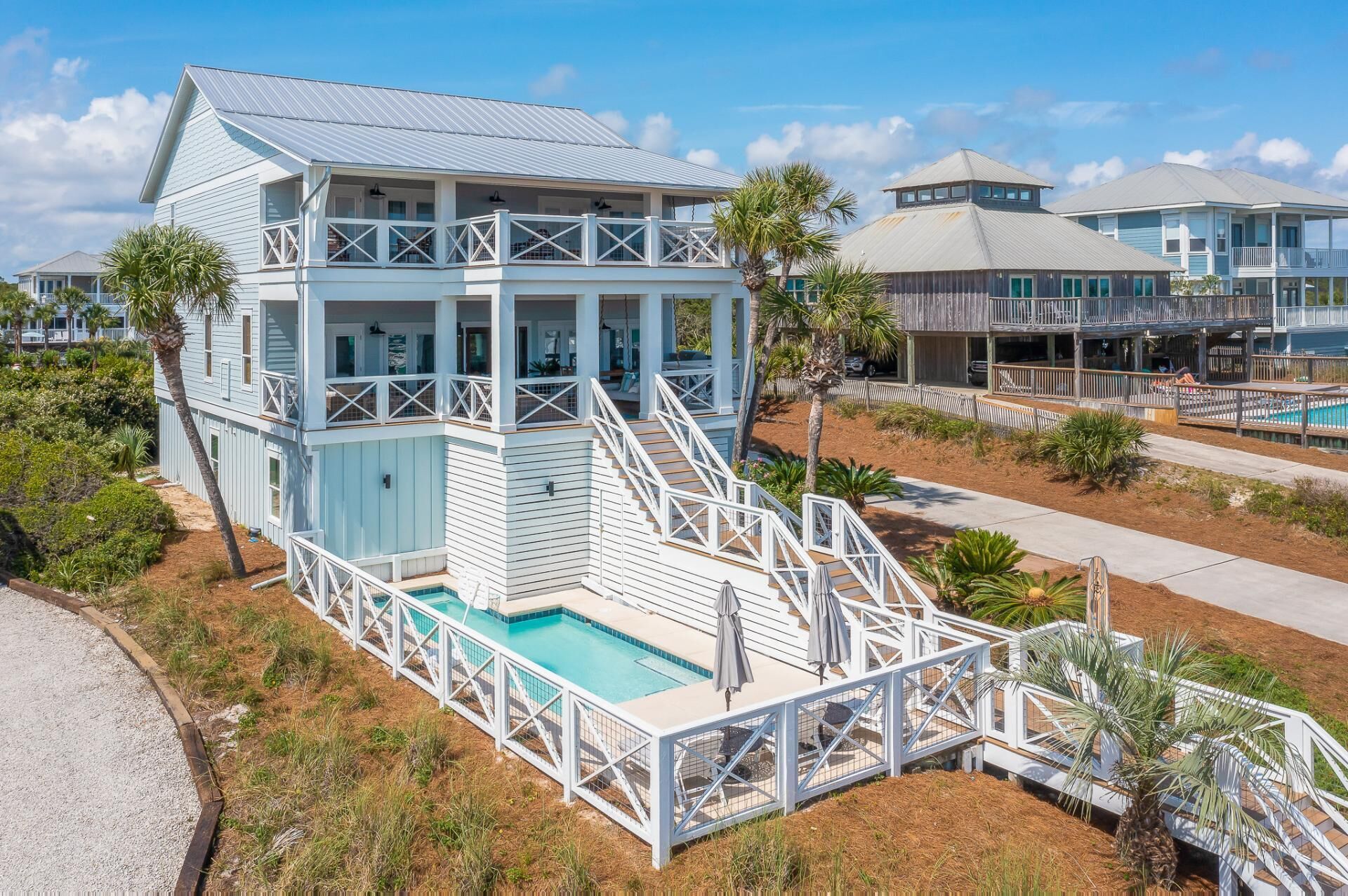 Book Now for Fall Break! Gulf Views! Steps From The Beach! Private Pool! Sprawling Porches!