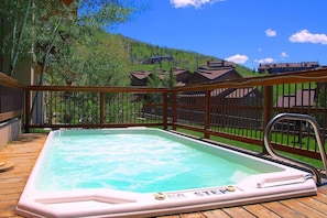 Soak your sore muscles in the community hot tub.