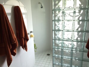 Dusche, Haartrockner, Bidet, Handtücher
