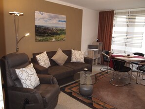 Apartamento (Harzburg incl. 35 EUR cleaning fee) | Zona de estar | Una televisión de pantalla plana