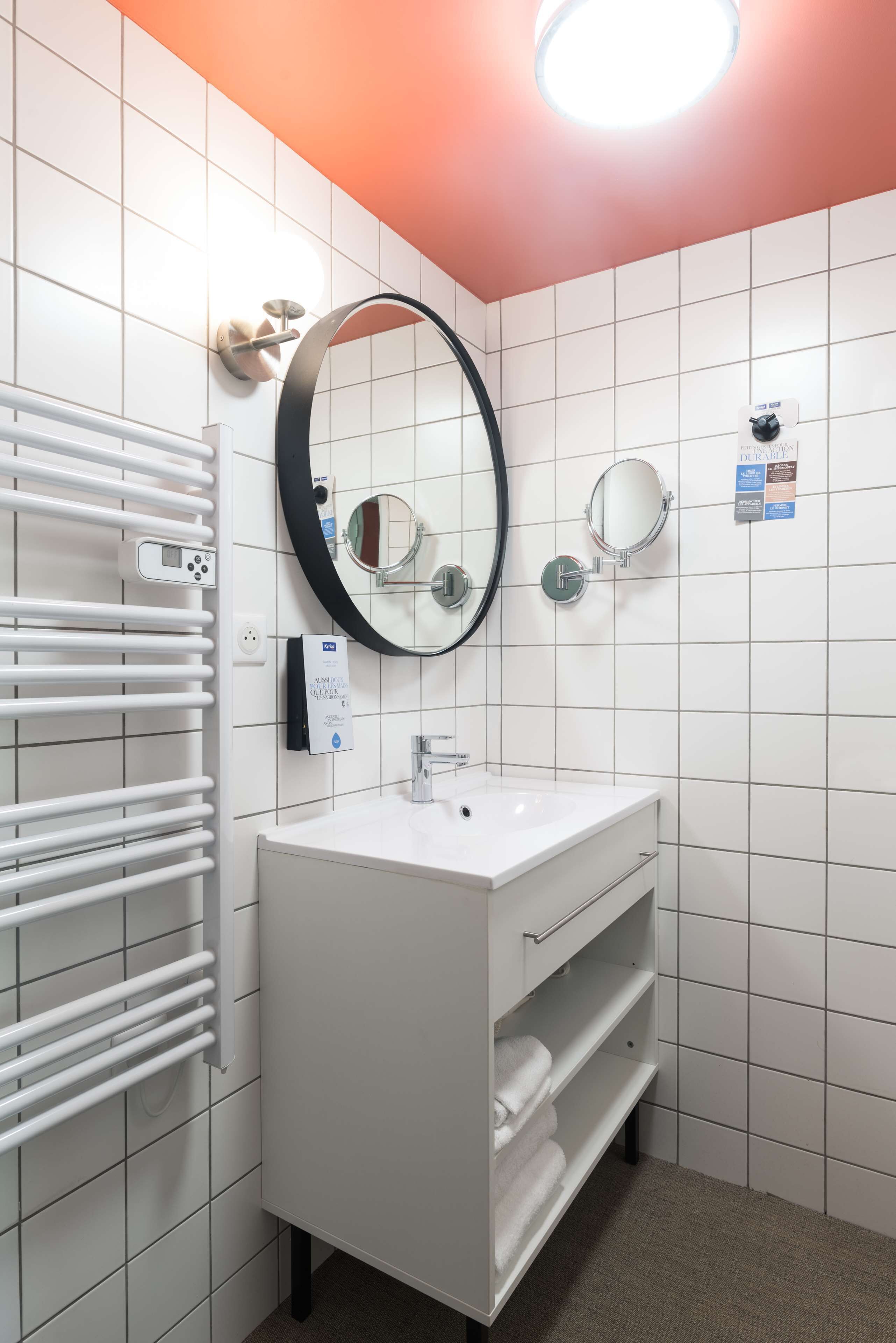 eco-friendly toiletries, hair dryer, towels