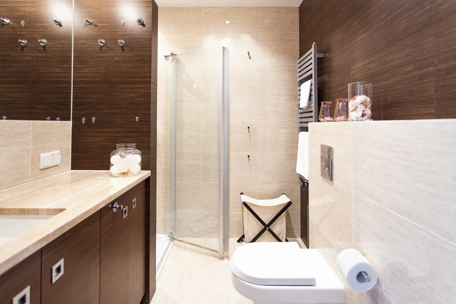 Shower, hair dryer, towels, shampoo