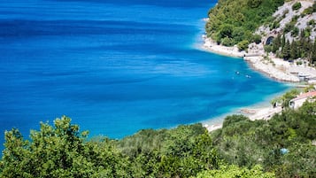 Beach nearby, sun loungers