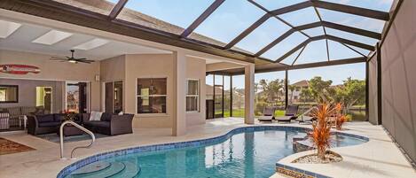 Outdoor pool, a heated pool