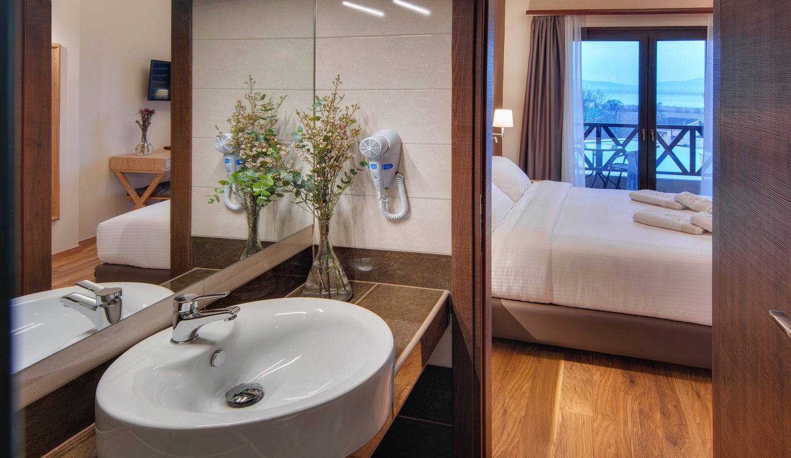 free toiletries, hair dryer, bathrobes, slippers