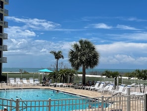 Outdoor pool, a heated pool - Beach Front Bargain at Estero Beach & Tennis Club! (Fort Myers Beach)