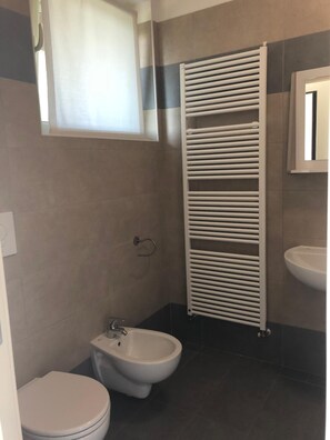 Shower, bidet, towels