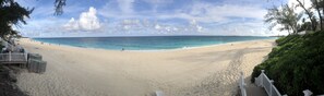 On the beach, beach towels