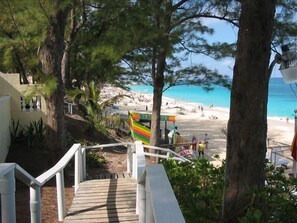 On the beach, beach towels