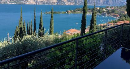Villa with Lake Garda view, 240sqm, on 7000sqm olive grove, air conditioning, parking spaces