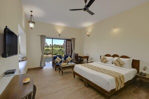 Luxury Cottage, 1 Double Bed, River View | 3 bedrooms, individually furnished, desk, iron/ironing board - Kavish Gir Lion Resort (Talala)