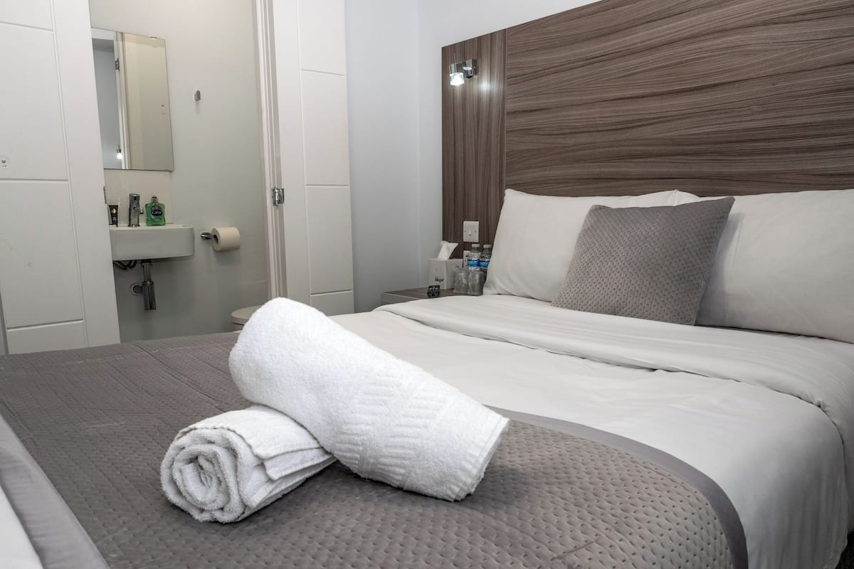 Small Double Room with No Shower | Premium bedding, blackout curtains, free WiFi, bed sheets