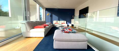 Smart TV, DVD player, books, video library