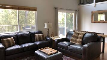 TV connectée, cheminée, jeux vidéo, livres