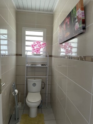 Dusche, Handtücher, Toilettenpapier