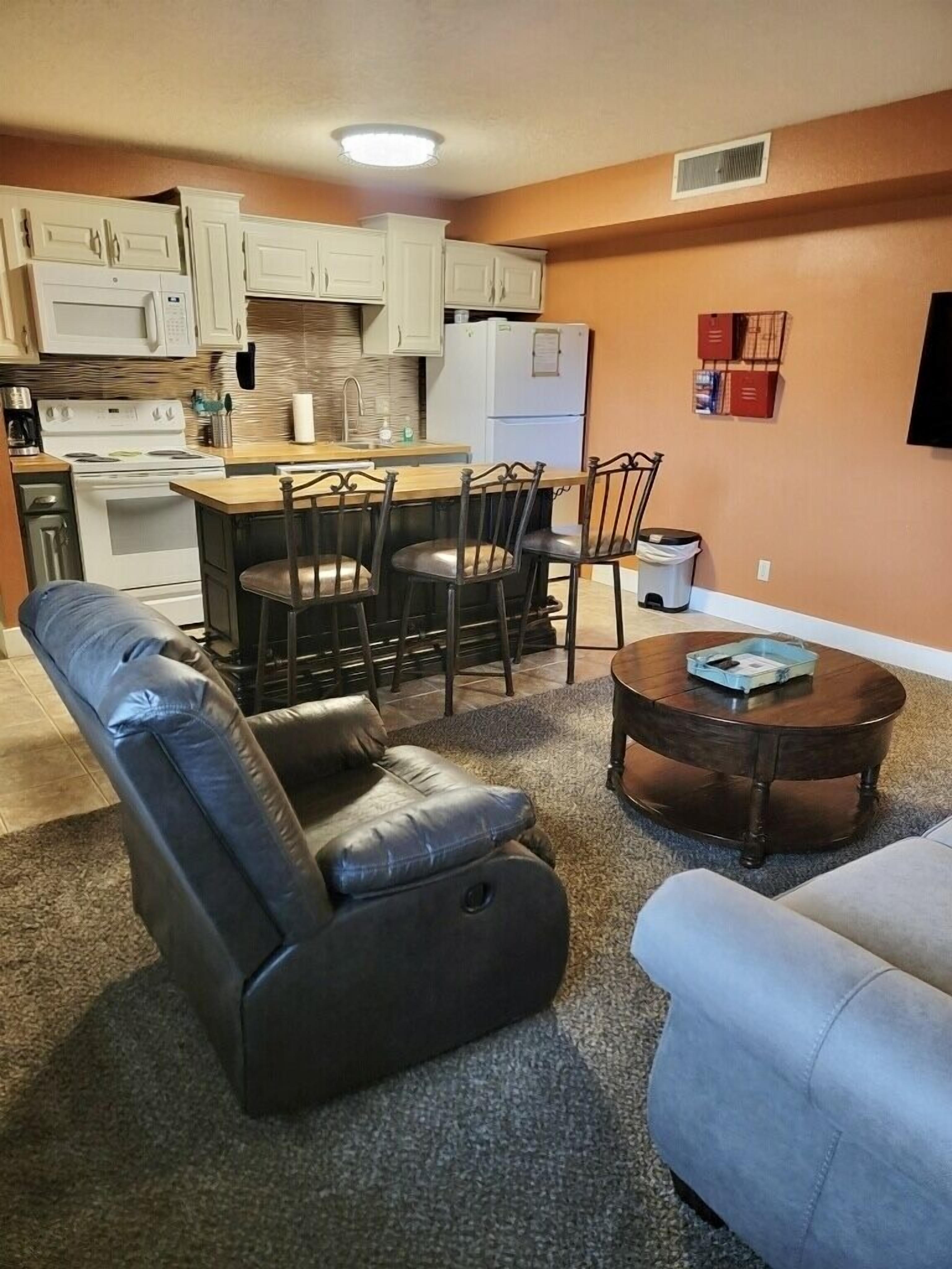 Smart TV, foosball, table tennis, books