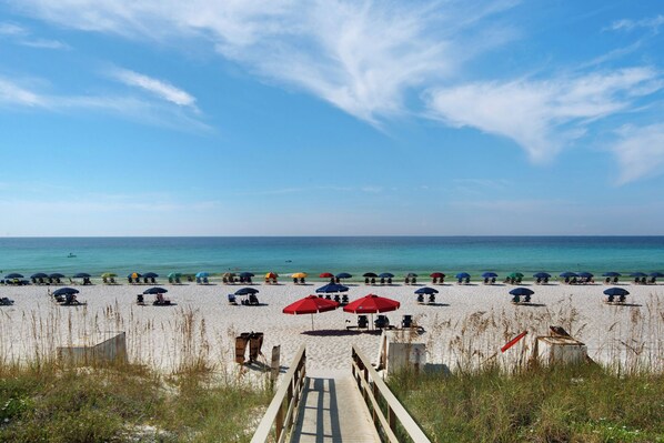 Beach nearby, sun-loungers