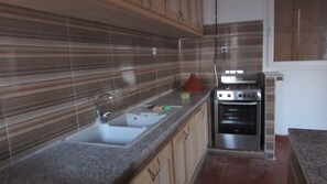 Fridge, oven, stovetop, coffee/tea maker