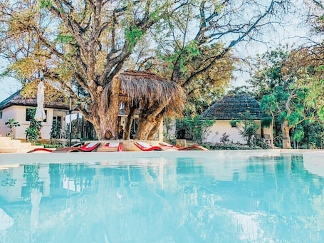 2 piscinas al aire libre, sombrillas, sillones reclinables de piscina