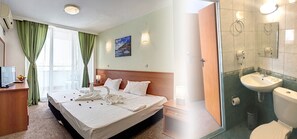 Premium bedding, minibar, desk, laptop workspace