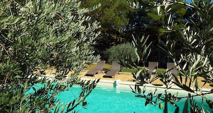 Luberon Provence piscine sécurisée enfant,chien ok,sans vis à vis