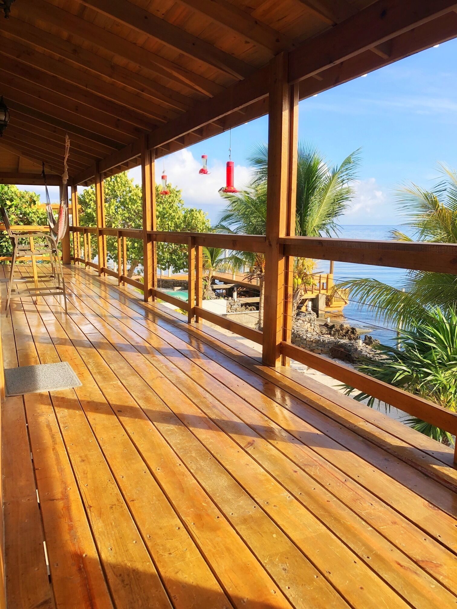 Expansive deck with sweeping views of Gibson Bight and the beautiful Caribbean.
