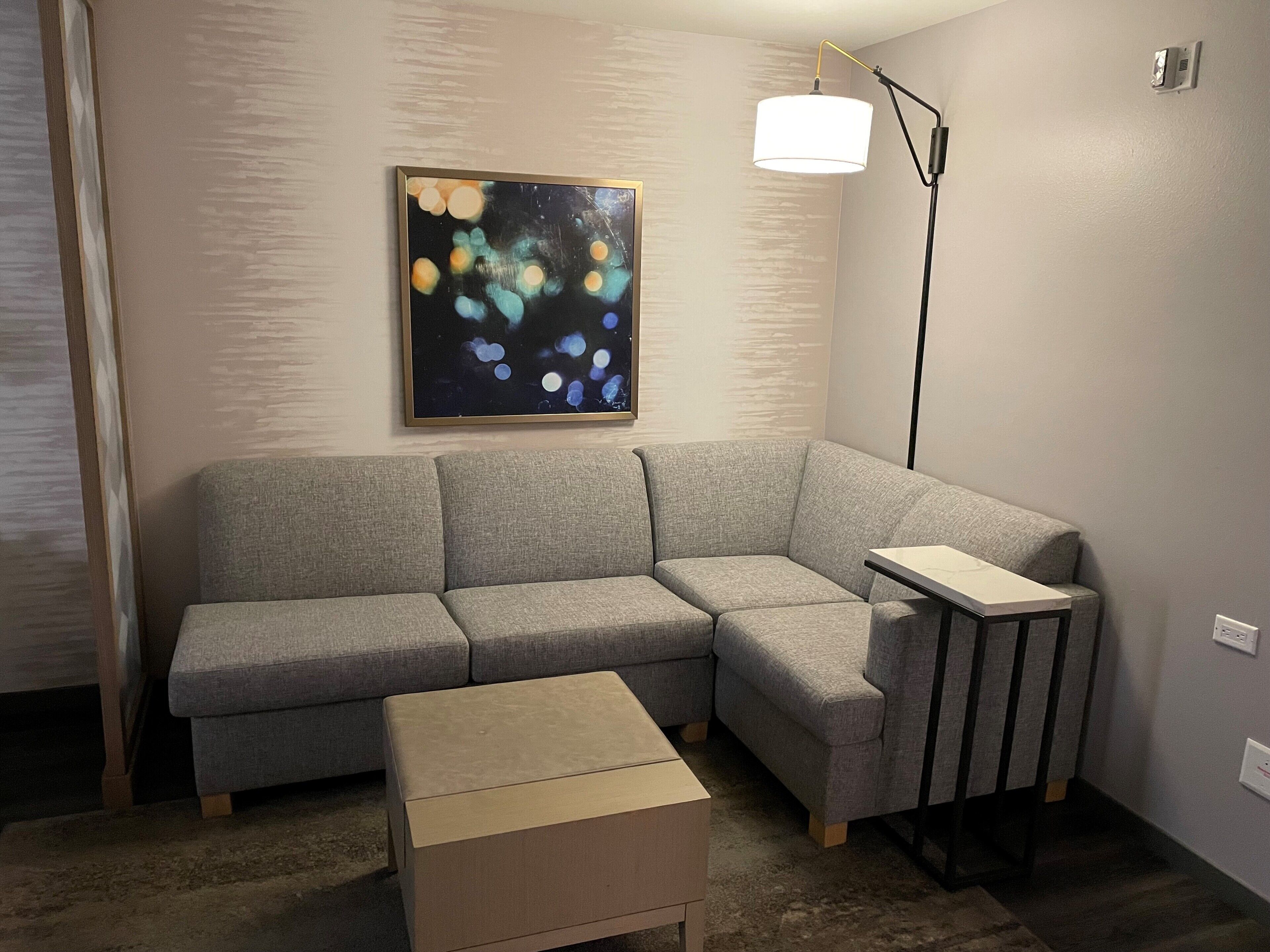 room, 1 king bed, accessible, bathtub | living area | 42-inch flat-screen tv with digital channels, tv, ipod dock