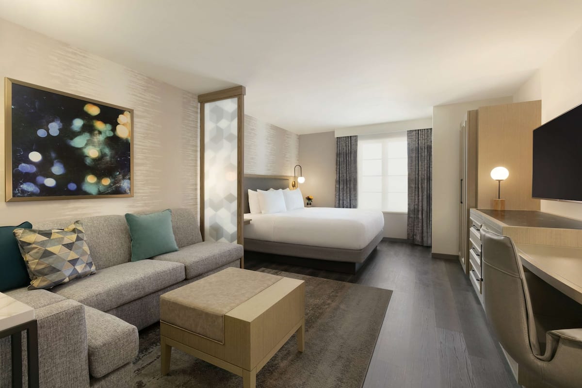 room, 1 king bed with sofa bed | premium bedding, in-room safe, desk, laptop workspace