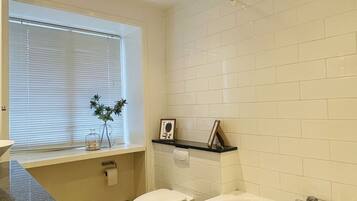 Bathtub, hair dryer