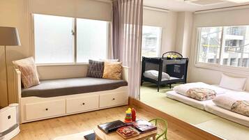 Family Studio Suite, Multiple Beds, Non Smoking, Kitchen | Living area | LCD TV, Netflix, Hulu, toys