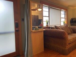 TV, music library, stereo, offices