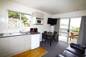 Fridge, microwave, stovetop, espresso maker