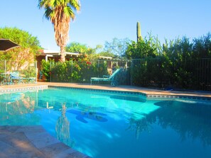 Outdoor pool - Historic home close to UofA private pool and spa in a magical garden 4 BR/4BA (Tucson)