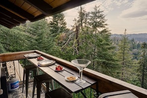 Outdoor dining - The Castle | Majestic Lake View | Soak (Lake Arrowhead)