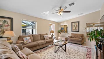 Smart TV, video game console, toys, books