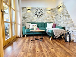 TV, DVD player, books