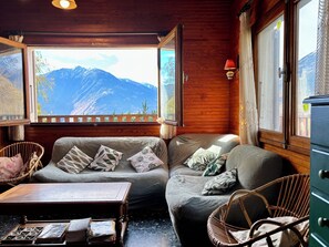 Televisio, takka, kirjoja