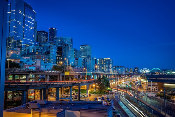 This photo is taken from the patio of the condo shortly after sunset