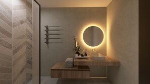 Chill out Double Room | Bathroom | Shower, rainfall showerhead, free toiletries, hair dryer - South Coast Hotel (Ierapetra)