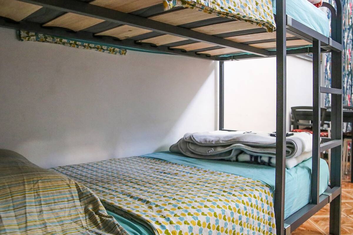 Blackout curtains, free WiFi, bed sheets