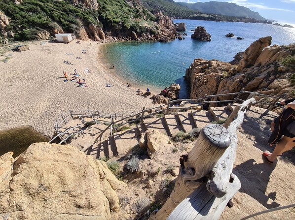 Beach nearby, sun loungers